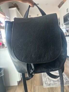 Portland Leather Black Pebbled Leather Backpack
